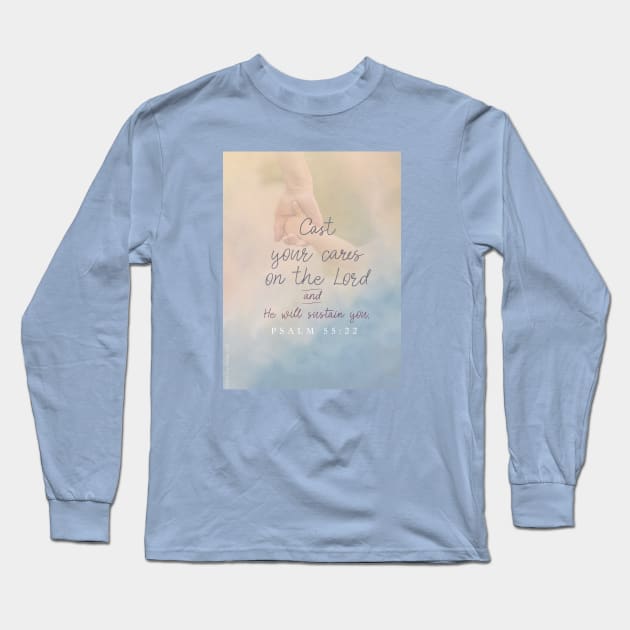 Cast your cares on the Lord - Christian Design Long Sleeve T-Shirt by Third Day Media, LLC.